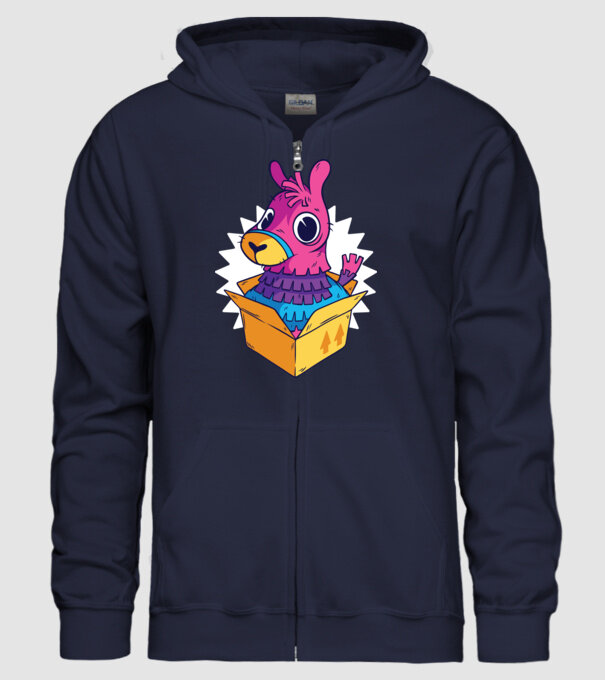 Fortnite Llama model albastru închis pe tricou