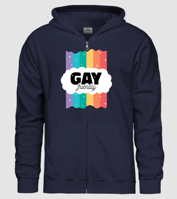 Gay friendly model albastru închis pe tricou