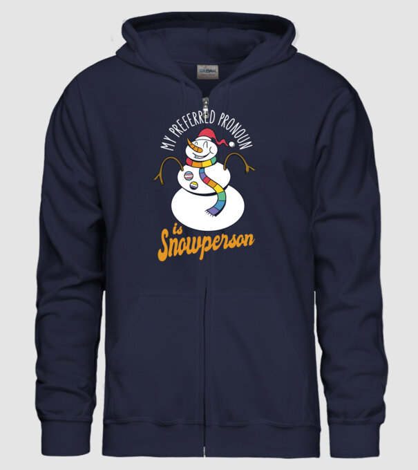Om de zăpadă model albastru închis pe tricou