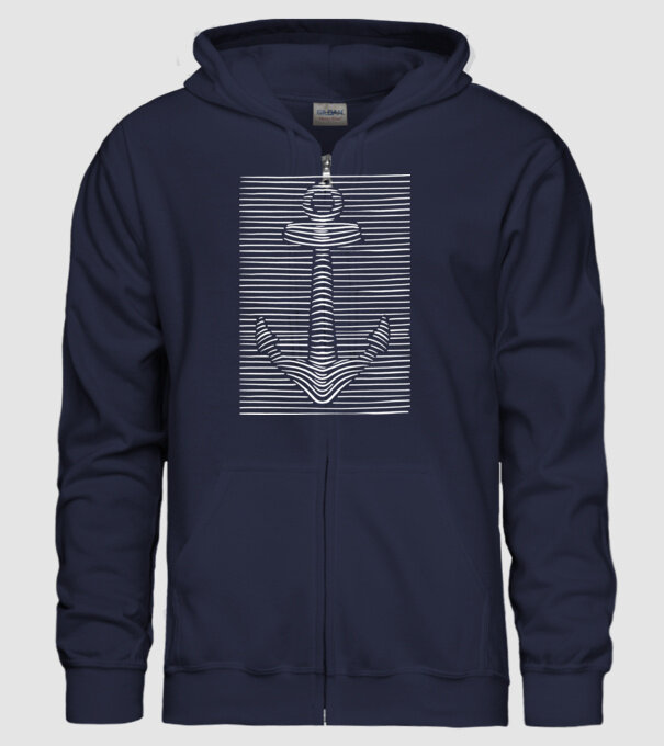 Linii Ancoră model albastru închis pe tricou