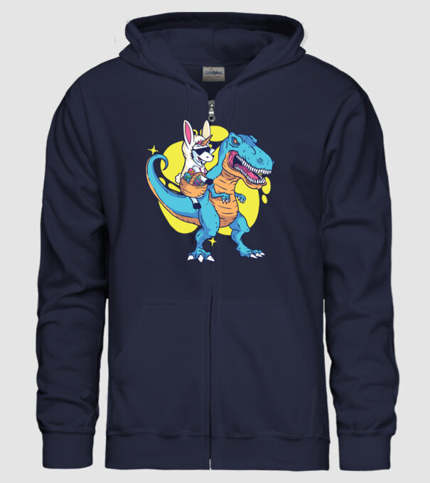 Dinozaur de Paște model albastru închis pe tricou