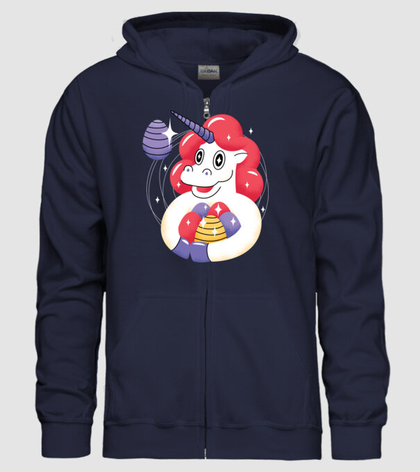 Unicorn de Paște model albastru închis pe tricou
