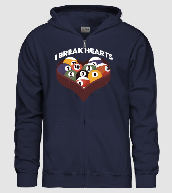 I break hearts - Biliard model albastru închis pe tricou