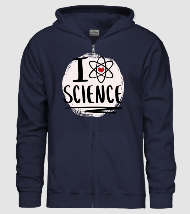 I Love Science știință model albastru închis pe tricou