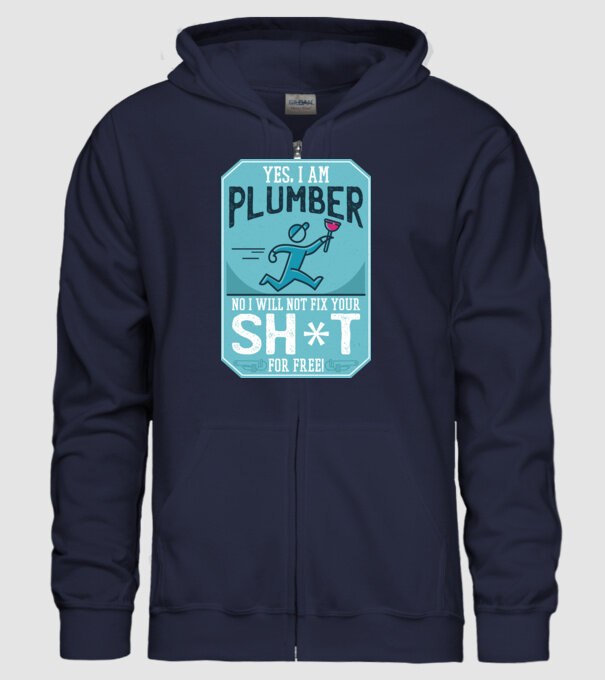 Da, sunt instalator model albastru închis pe tricou