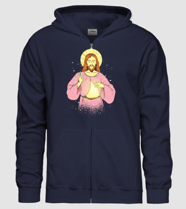 Iisus Hristos model albastru închis pe tricou
