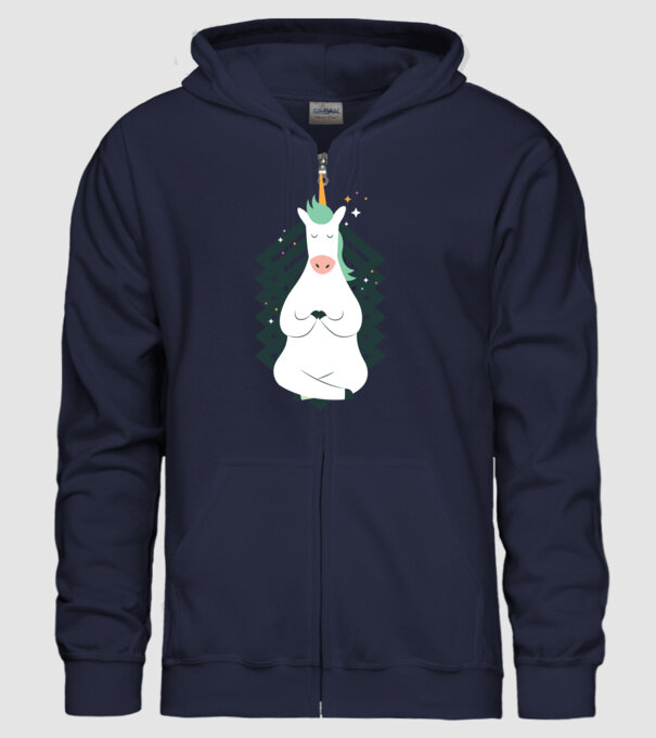 Yoga Unicron model albastru închis pe tricou