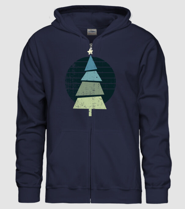 Pom de Crăciun model albastru închis pe tricou
