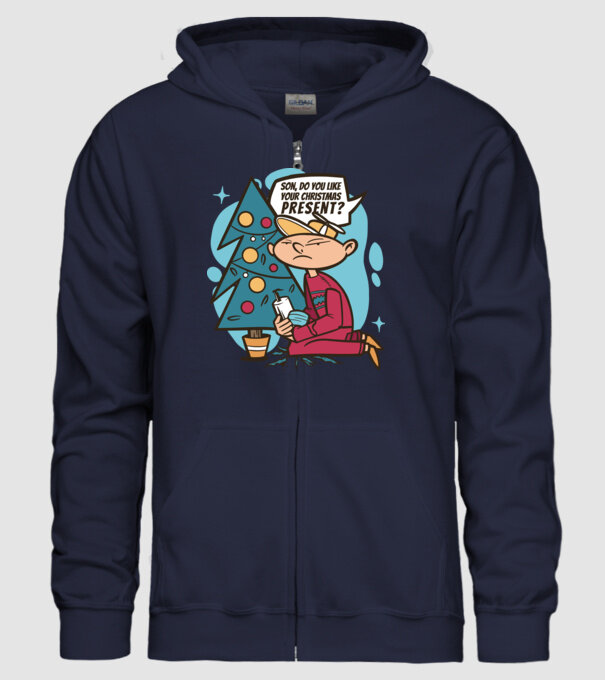 Cadouri de Crăciun model albastru închis pe tricou