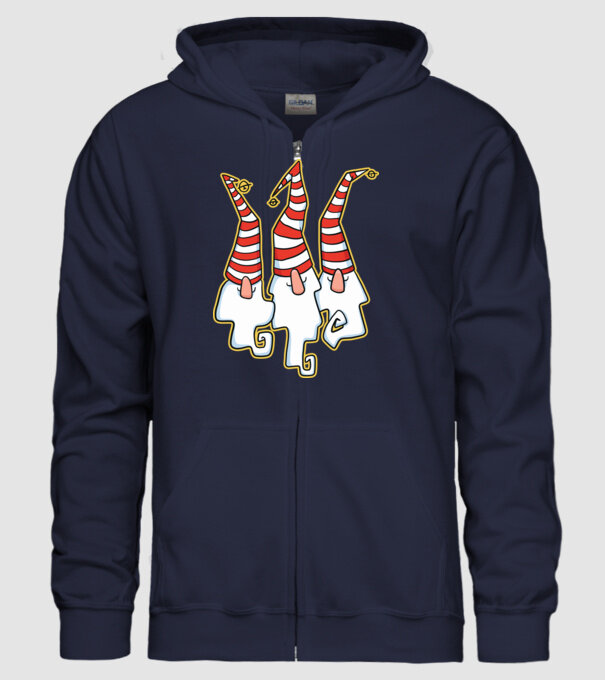 Elfi de Crăciun model albastru închis pe tricou
