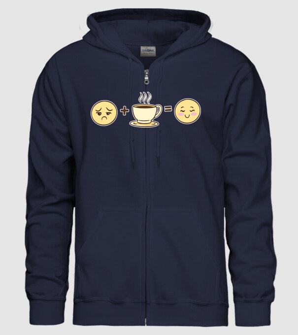 Cafea Fericire model albastru închis pe tricou