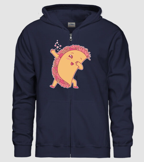 Kawaii Taco DAB model albastru închis pe tricou