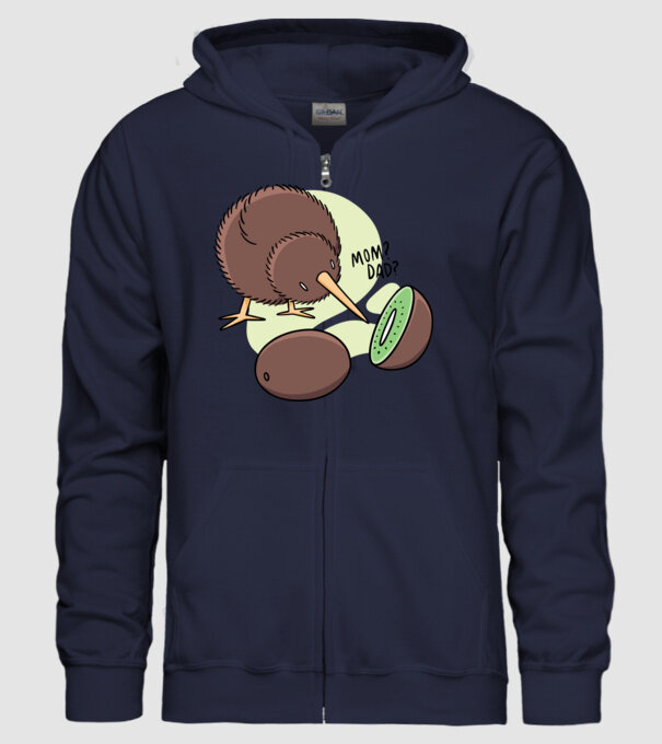 Familie Kiwi model albastru închis pe tricou