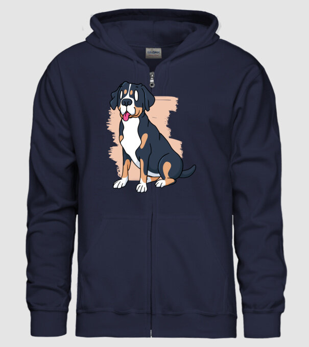Câine model albastru închis pe tricou