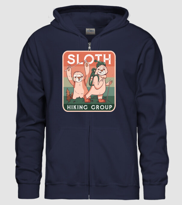 Grupul de amatori de drumeție Leneș model albastru închis pe tricou