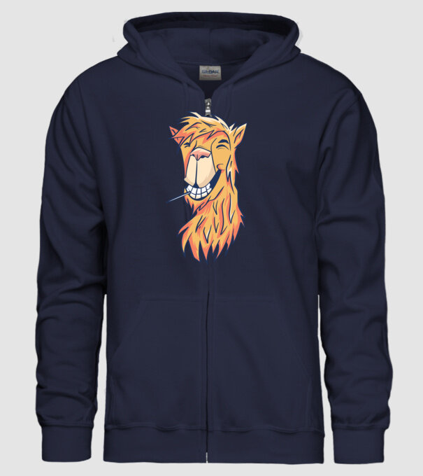 Cap de Lama model albastru închis pe tricou
