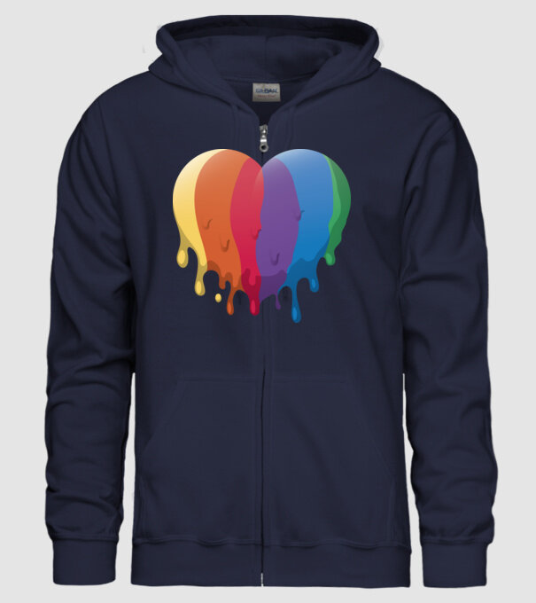 LGBTQ Inimă model albastru închis pe tricou
