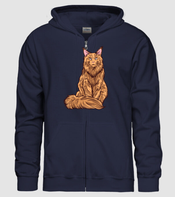 Pisică Maine Coon model albastru închis pe tricou