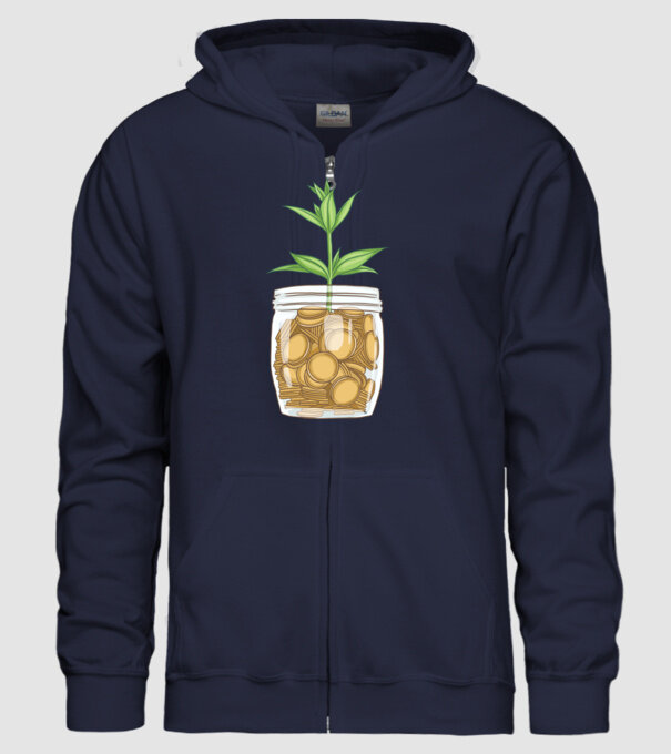 Plantă pușculiță porcușor model albastru închis pe tricou