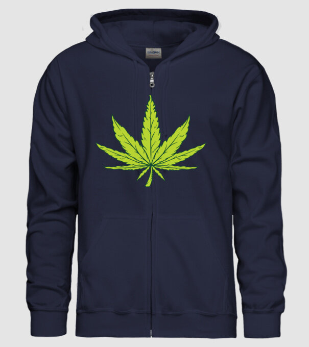Frunză de marijuana model albastru închis pe tricou