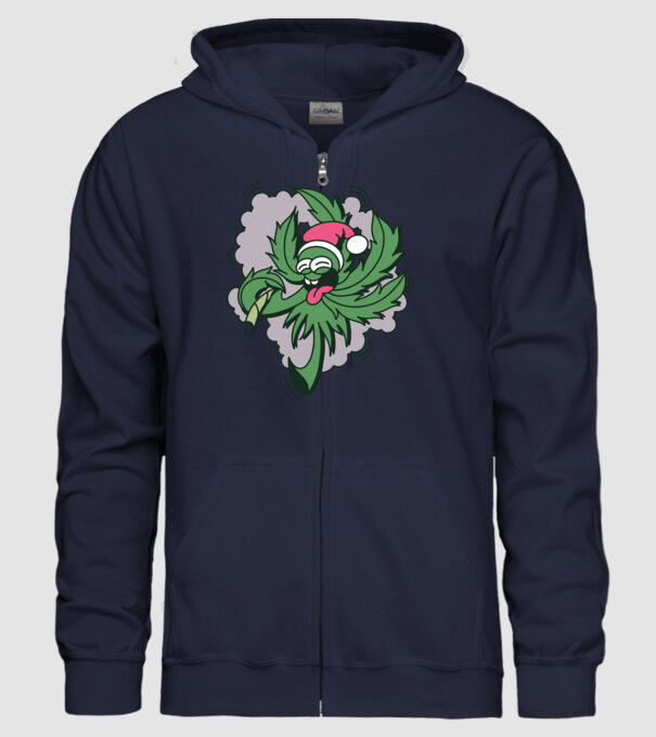 Marijuana Santa model albastru închis pe tricou