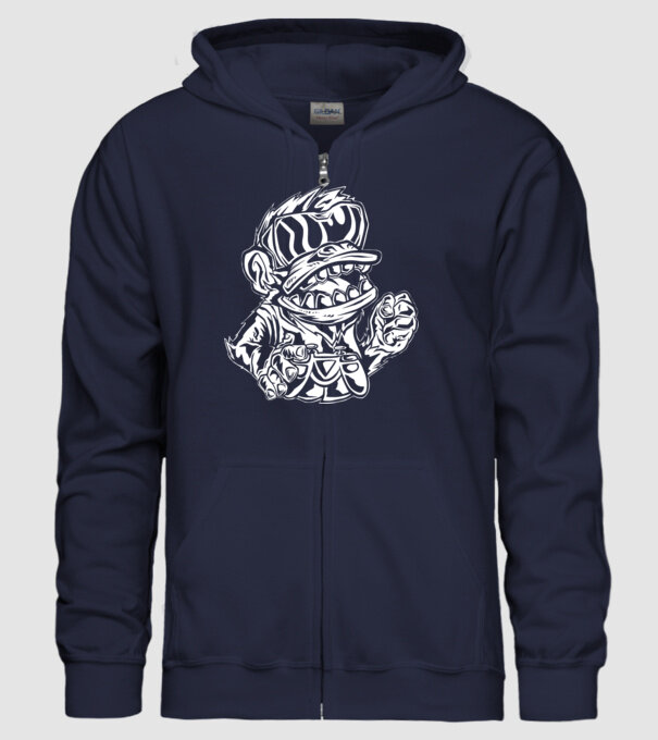 Maimuța Gamer furioasă model albastru închis pe tricou