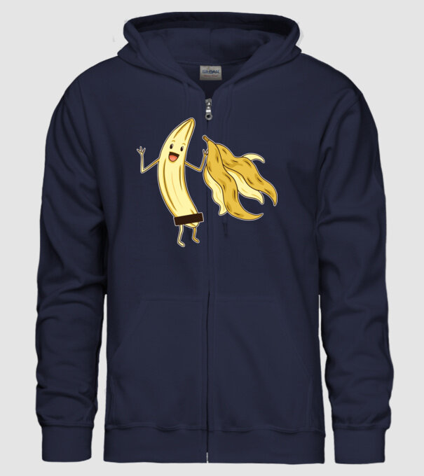 Banană goală model albastru închis pe tricou