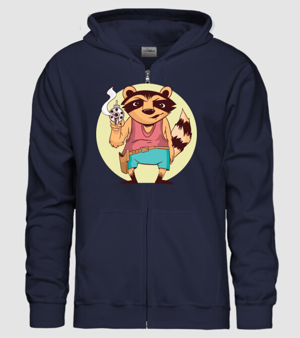 Raton cu armă model albastru închis pe tricou