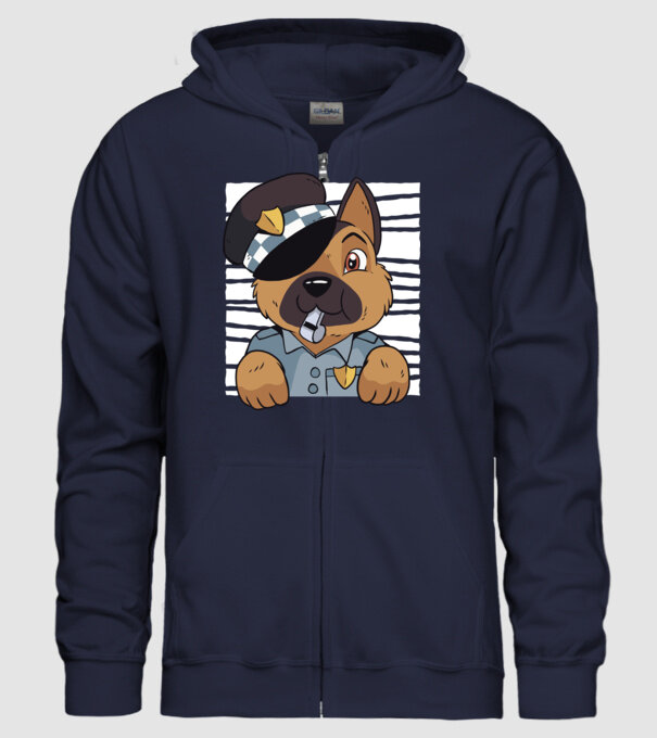 Ciobănesc german câine de poliție model albastru închis pe tricou