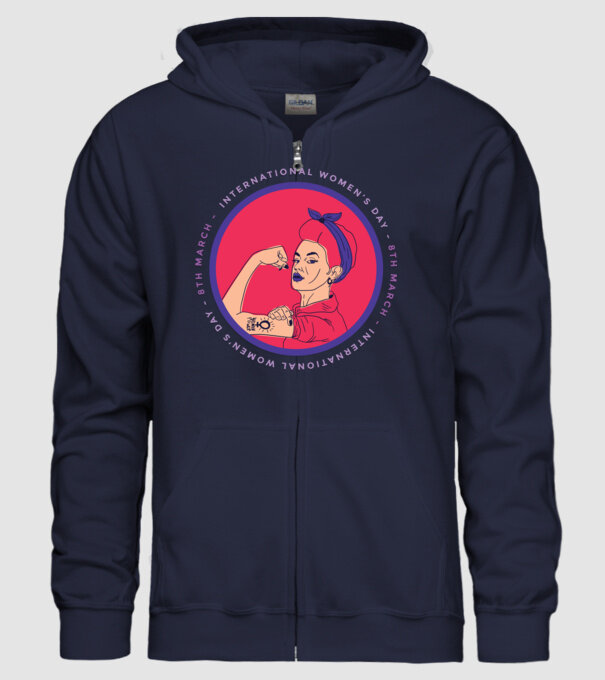 Ziua Internațională a Femeii 8 martie model albastru închis pe tricou
