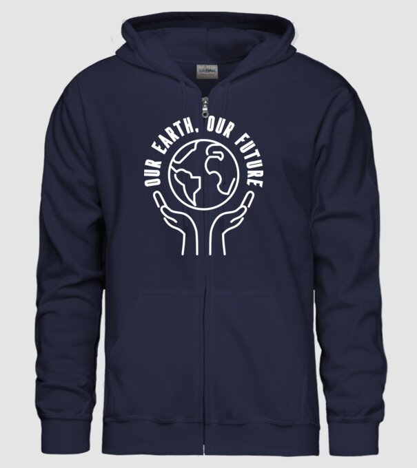 Our earth Our Future - Ziua Pământului model albastru închis pe tricou
