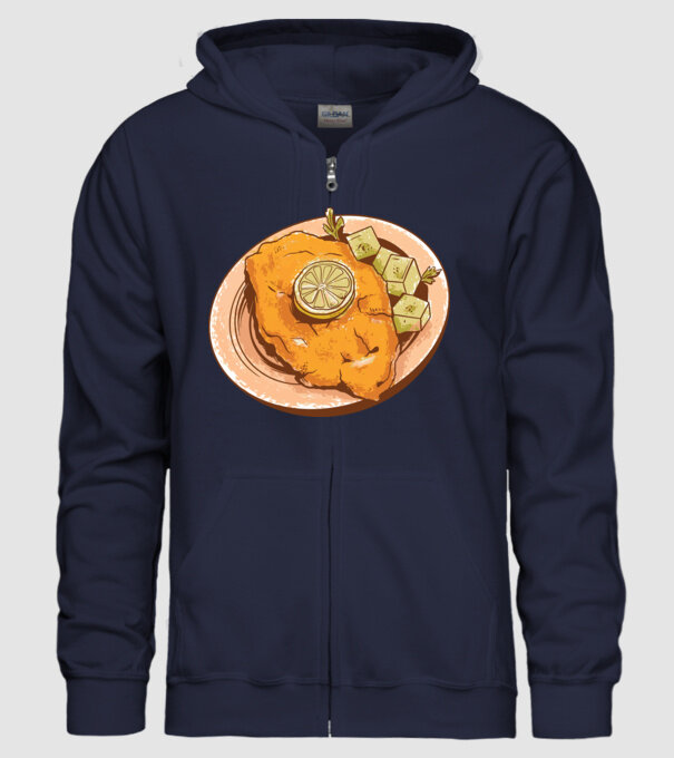 Șnițel vienez Wiener Schnitzel model albastru închis pe tricou