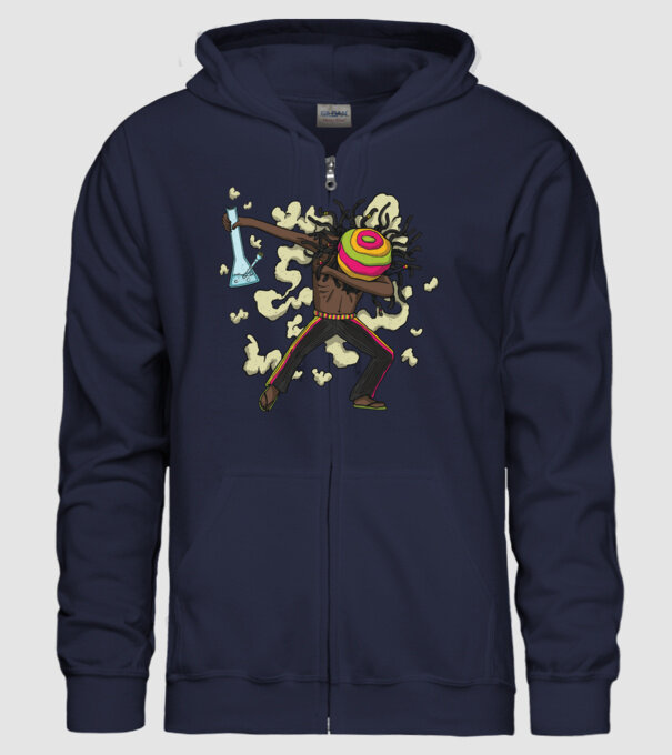 Dreadlock DAB model albastru închis pe tricou