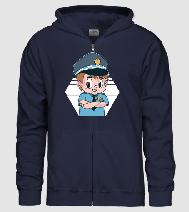Polițist Copil model albastru închis pe tricou