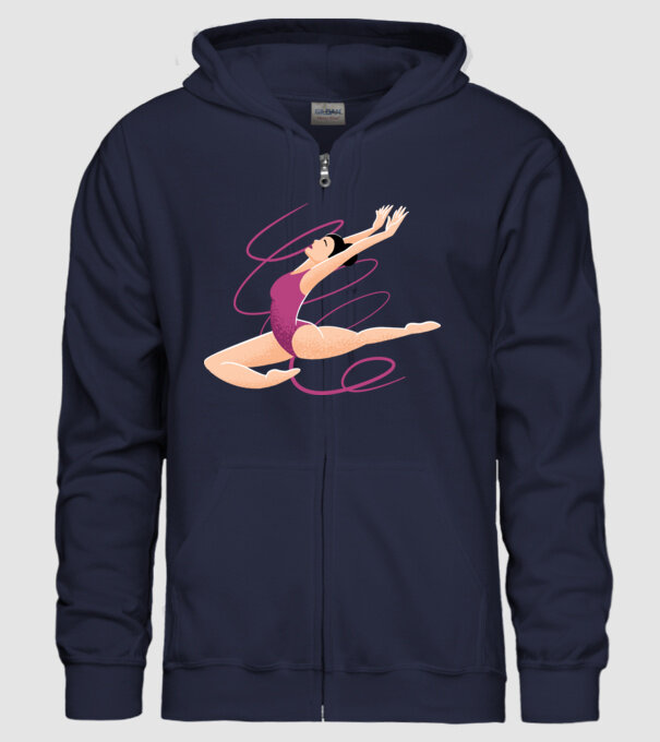 Gimnastică ritmică model albastru închis pe tricou