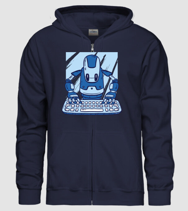 Automatizare robot model albastru închis pe tricou