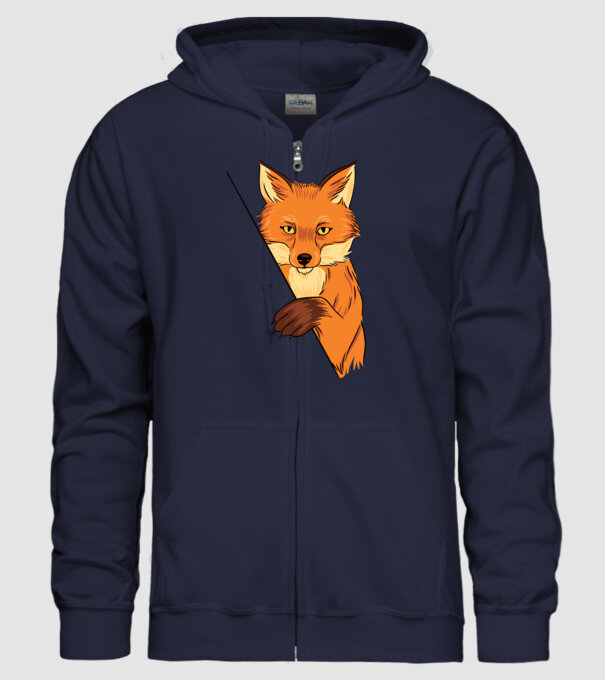 Vulpe model albastru închis pe tricou