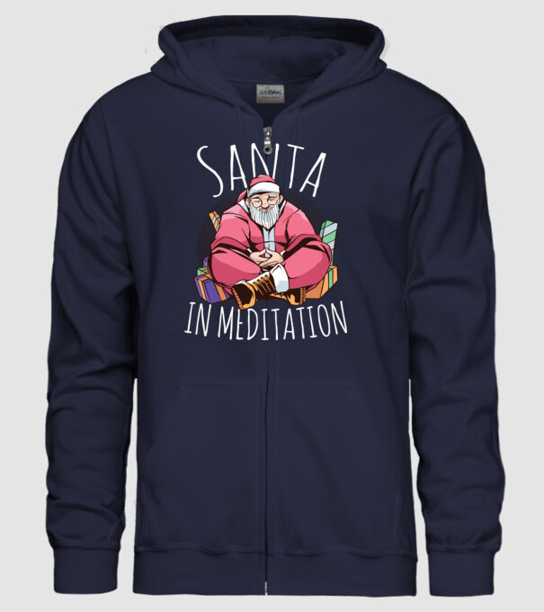 Santa Meditație model albastru închis pe tricou