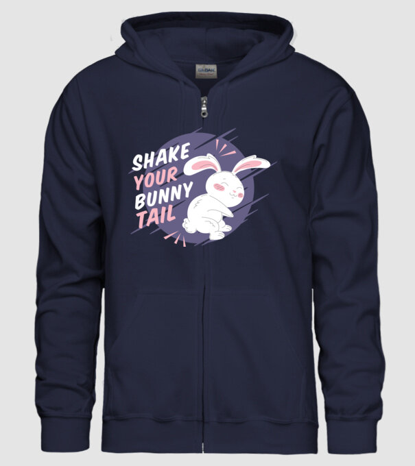 Shake your bunny tail model albastru închis pe tricou