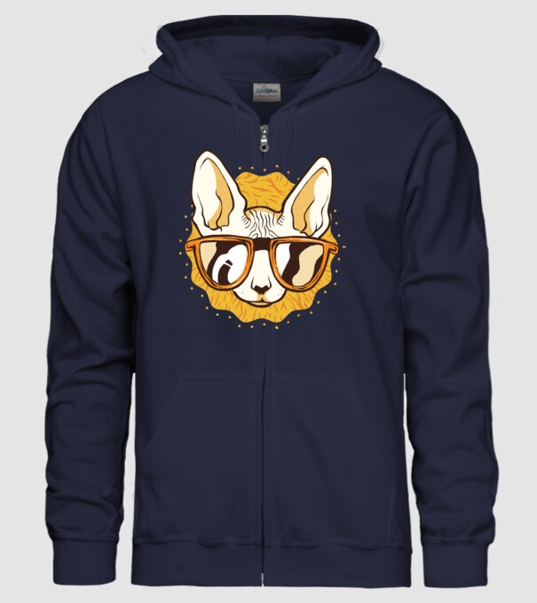 Sphynx Pisică Cool model albastru închis pe tricou