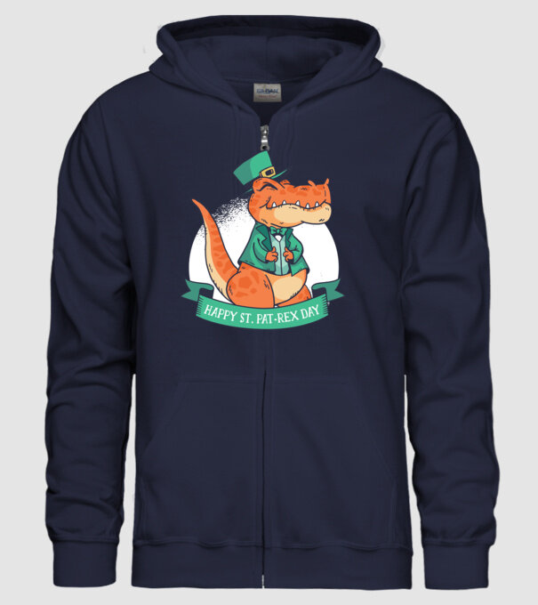 Dinozaur Sfântul Patrick model albastru închis pe tricou