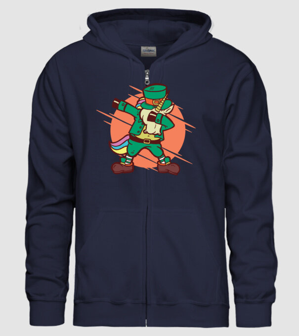 St Patrick Unicorn DAB model albastru închis pe tricou