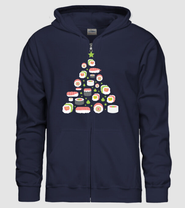 Pom de Crăciun Sushi model albastru închis pe tricou