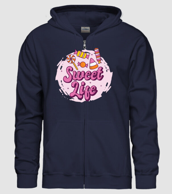 Sweet Life - Viață dulce model albastru închis pe tricou