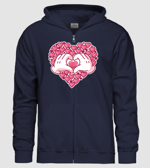 'Inimi îndrăgostite pentru Valentine''s Day' model albastru închis pe tricou