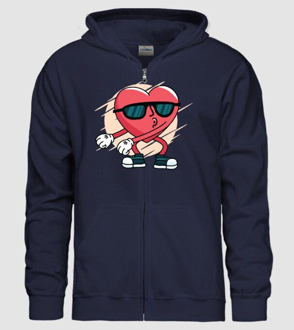 Inimă DAB Floss Heart tricou model albastru închis pe tricou