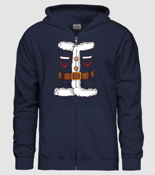 Moș Crăciun Costum model albastru închis pe tricou
