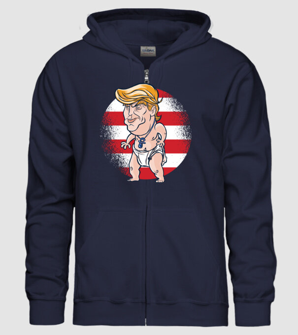 Trump Baby tricou amuzant model albastru închis pe tricou