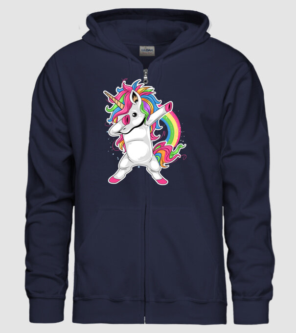 Unicorn Dab model albastru închis pe tricou