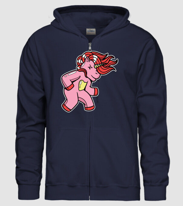 Unicorn model albastru închis pe tricou